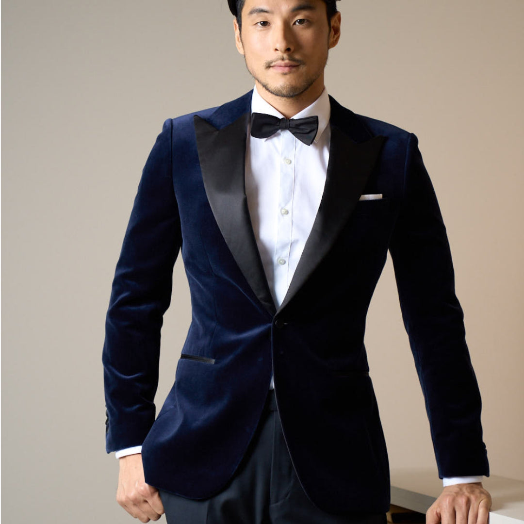 Navy blue suede suit jacket clearance