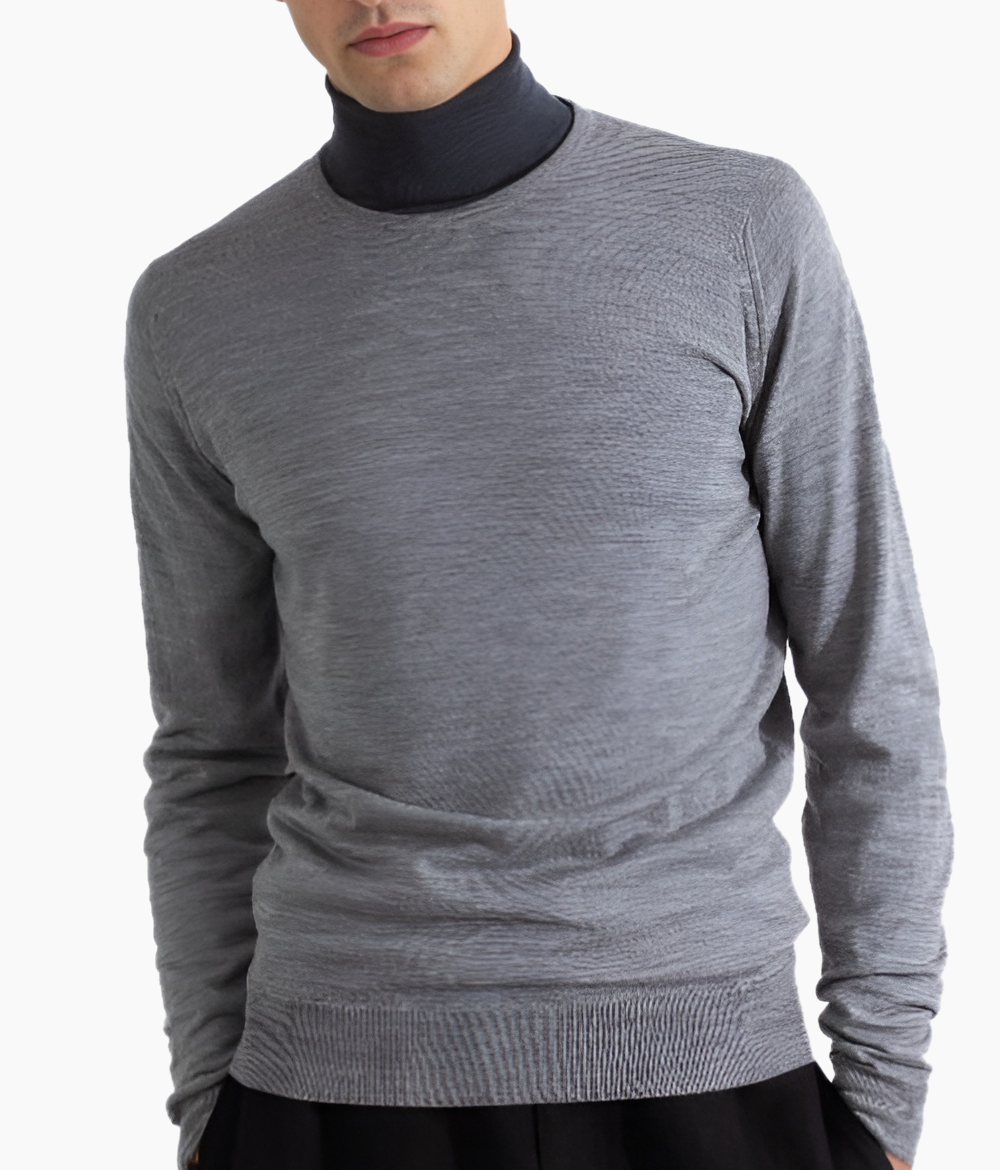 Lundy Silver Crew Neck Jumper