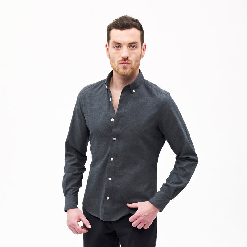 Canclini Charcoal Flannel Custom Shirt