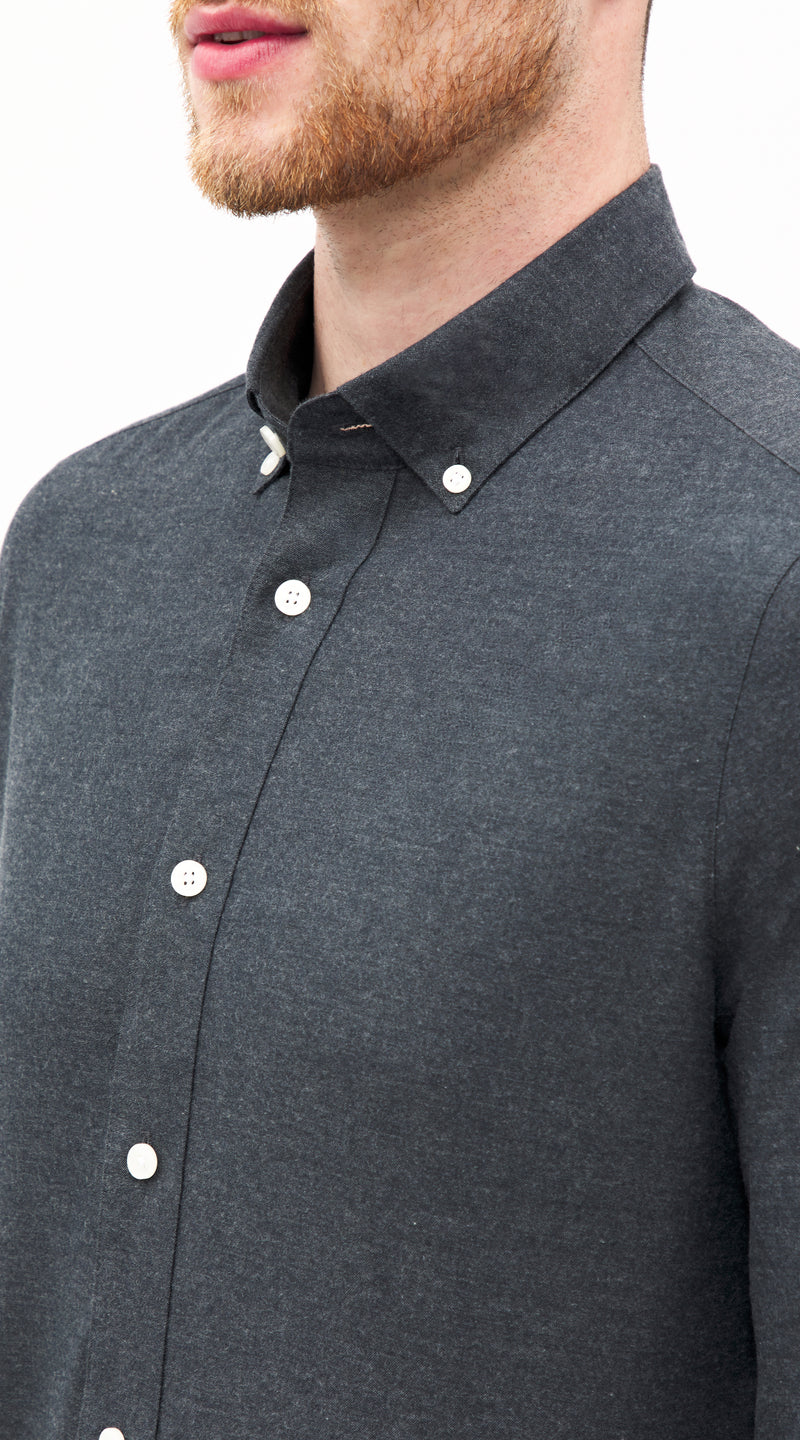 Canclini Charcoal Flannel Custom Shirt