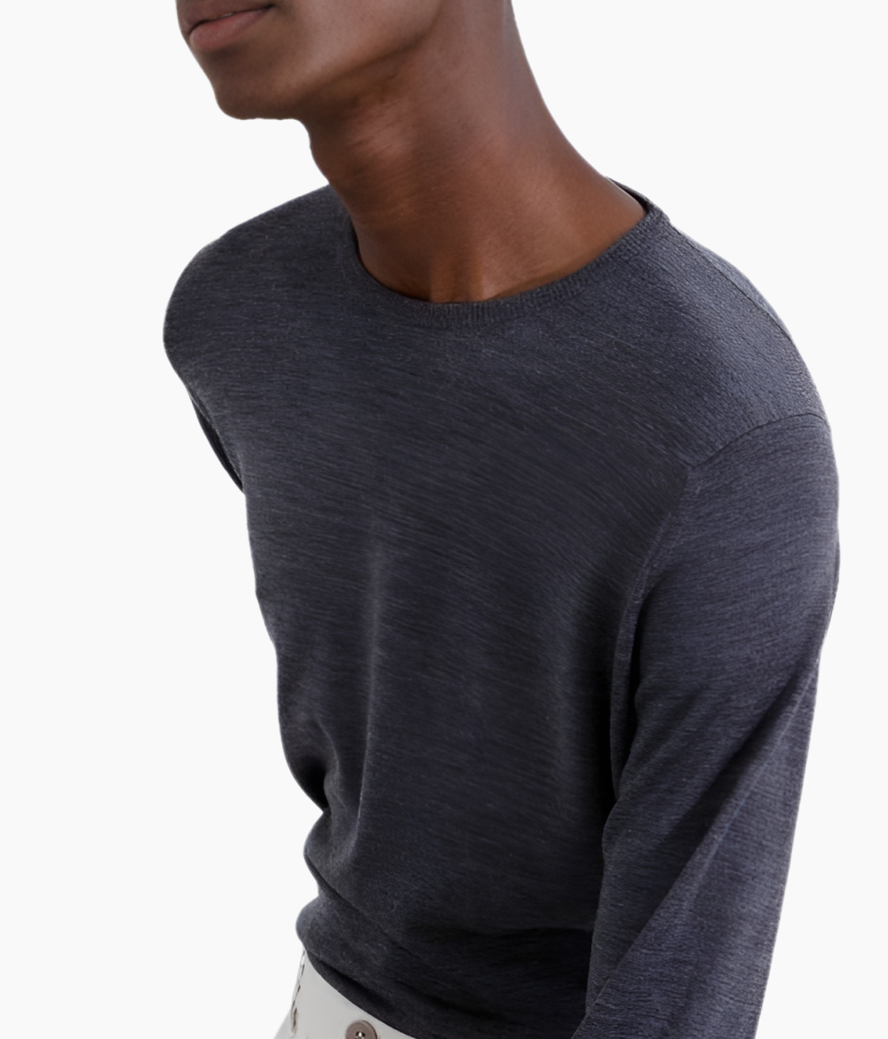Lundy Charcoal Crew Neck Jumper