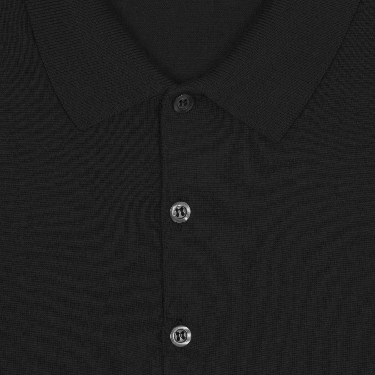 Belper Black Long Sleeve Polo Shirt