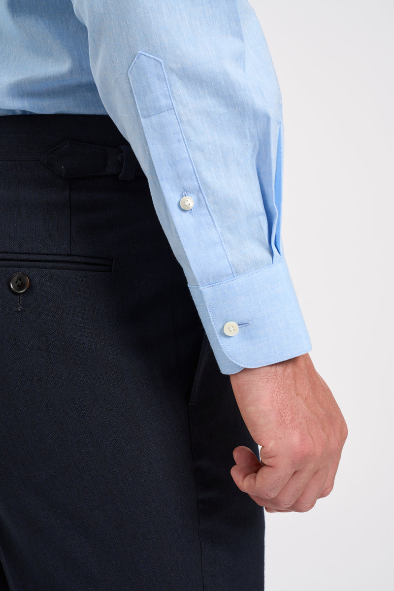 Light Blue Linen Custom Shirt