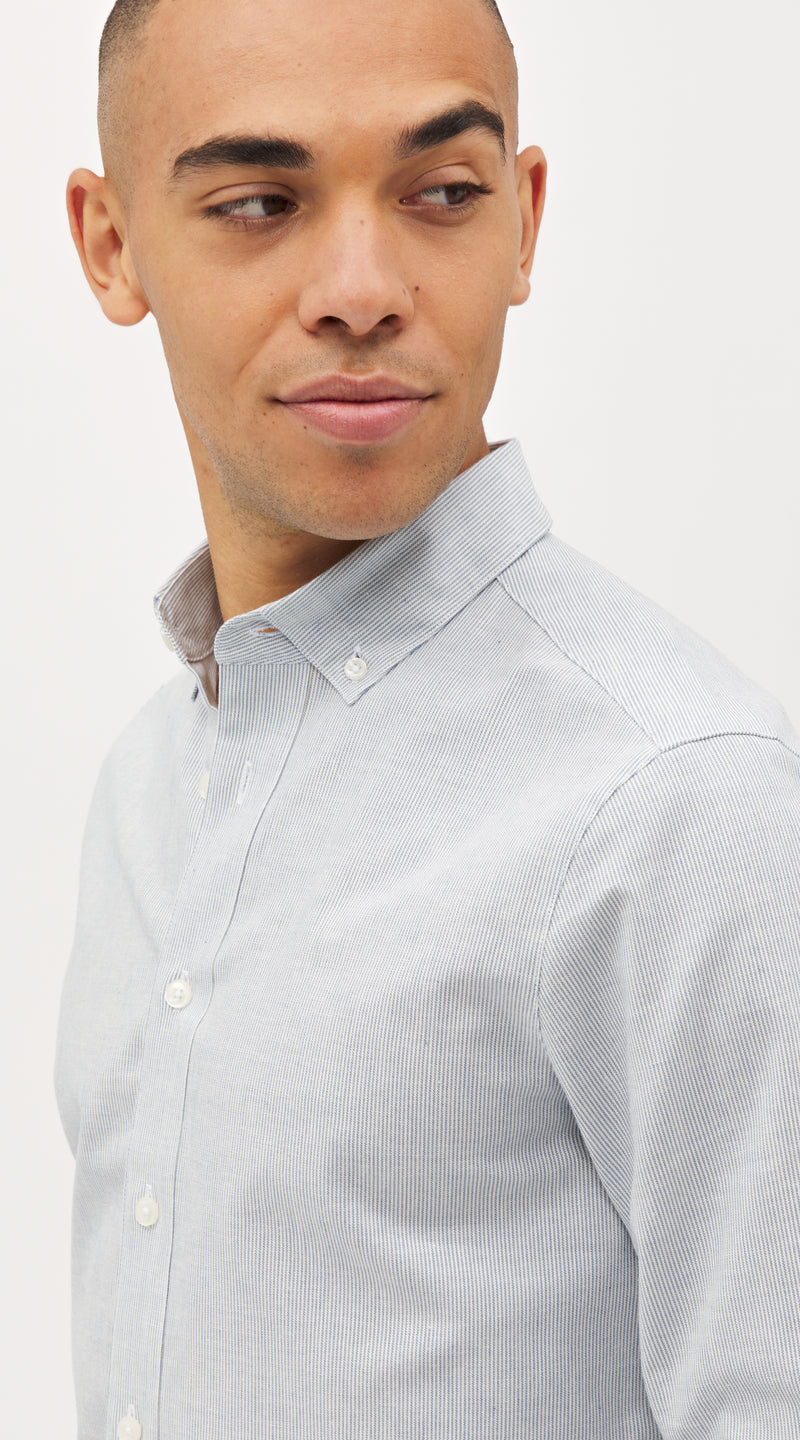 Somelos Blue Hairline Stripe Custom Shirt