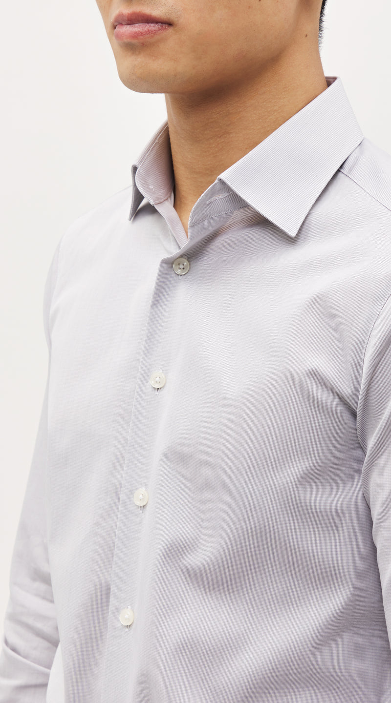 Canclini Grey Microcheck Custom Shirt