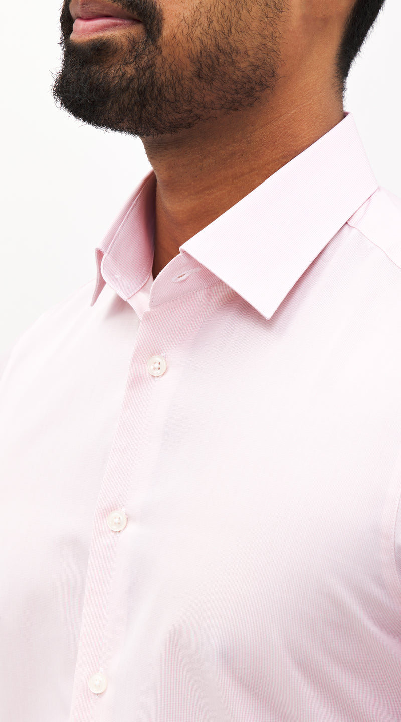 Canclini Pink Microcheck Custom Shirt