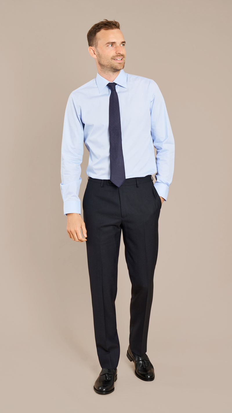 Blue Easy Iron Custom Shirt