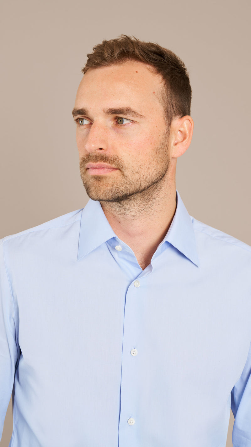 Blue Easy Iron Custom Shirt