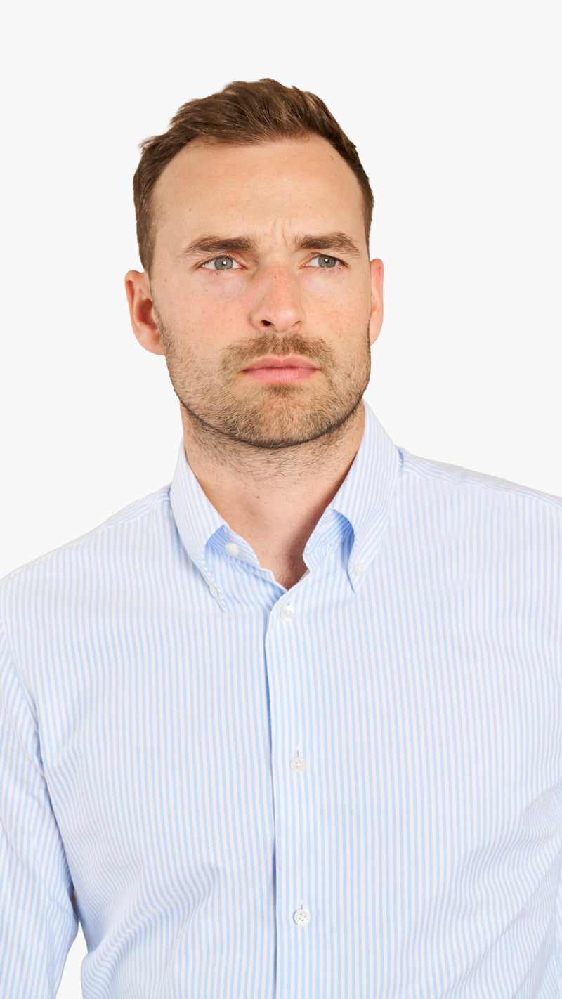 Blue Oxford Candy Stripe Custom Shirt