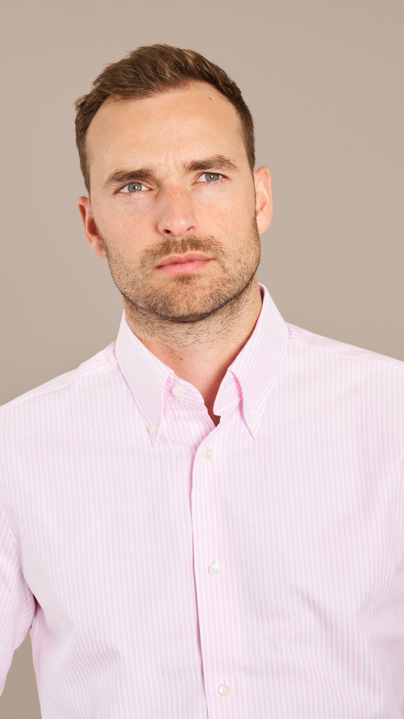 Pink Oxford Candy Stripe Custom Shirt