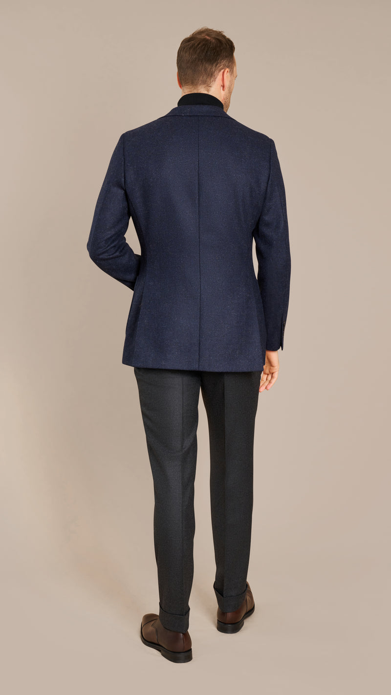 Abraham Moon Navy Tweed Jacket