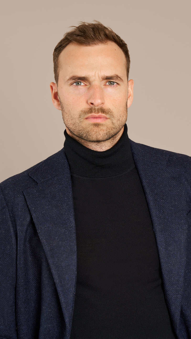 Abraham Moon Navy Tweed Jacket