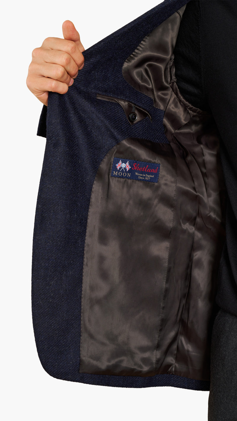 Abraham Moon Navy Tweed Custom Jacket