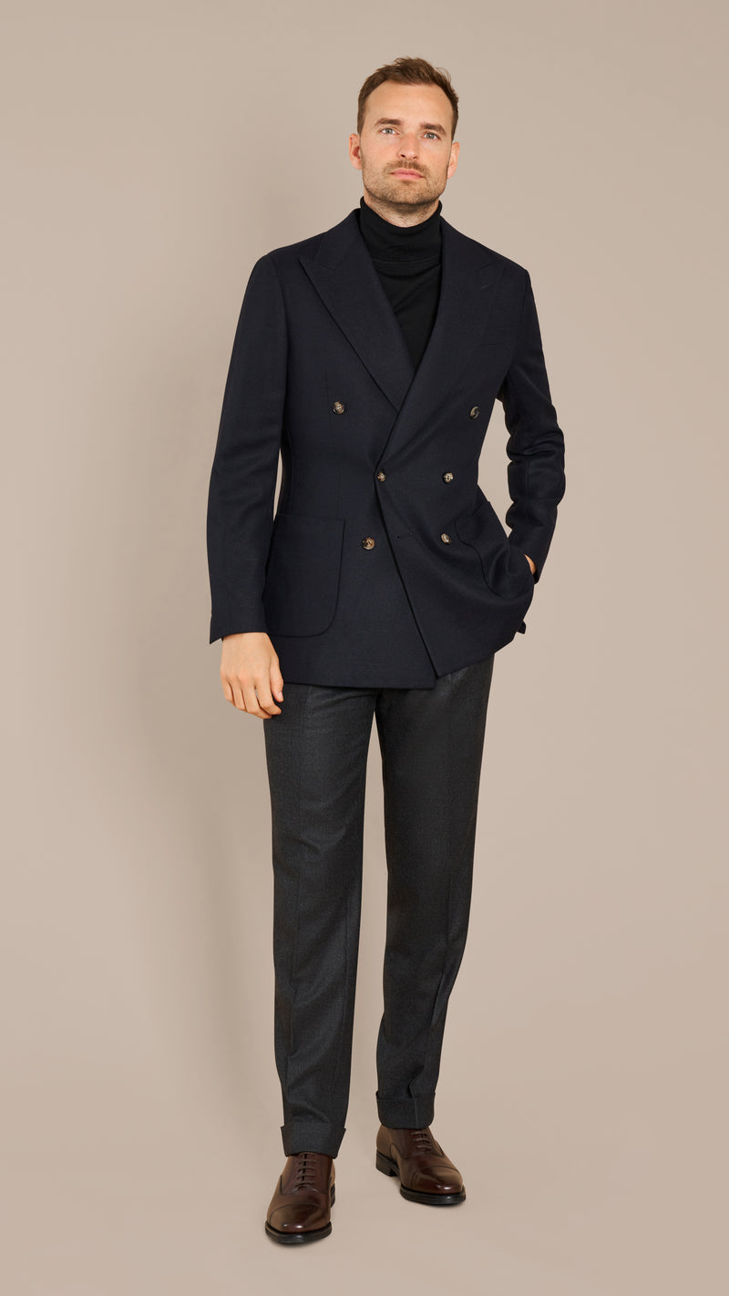 Dormeuil Navy Hopsack Jacket