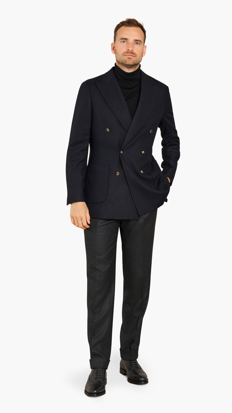 Dormeuil Navy Hopsack Custom Jacket