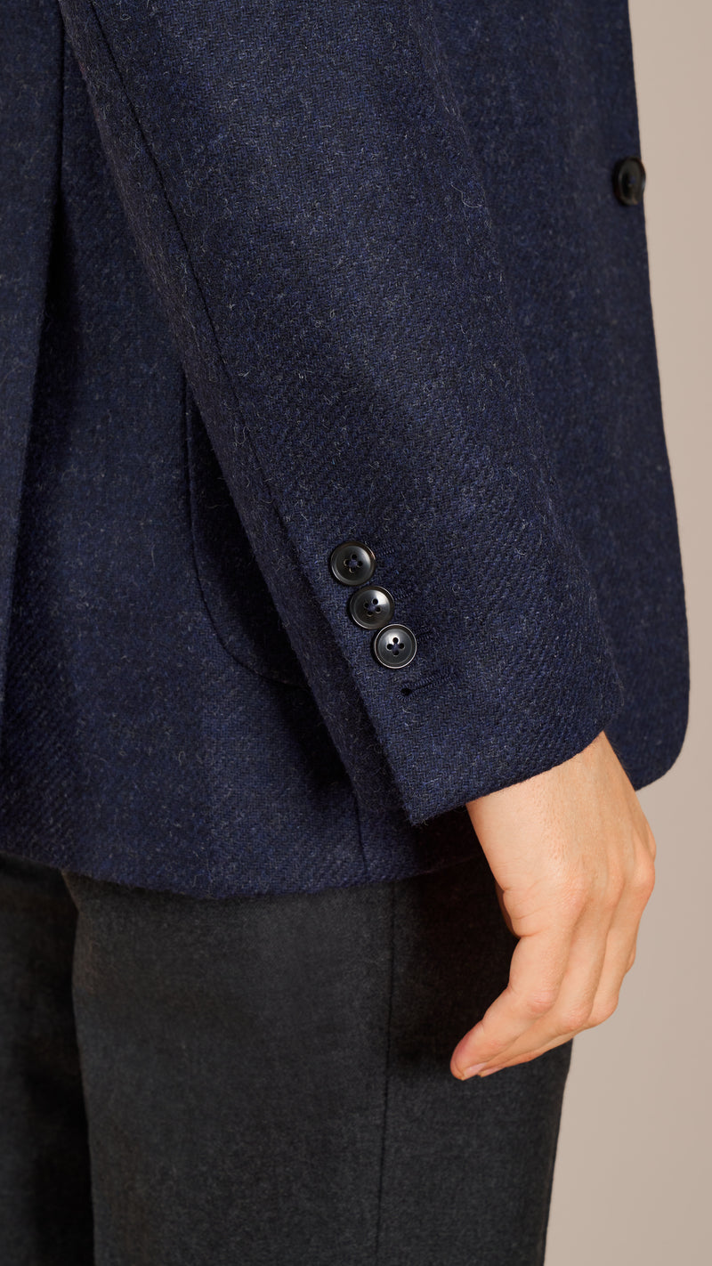 Abraham Moon Navy Tweed Jacket