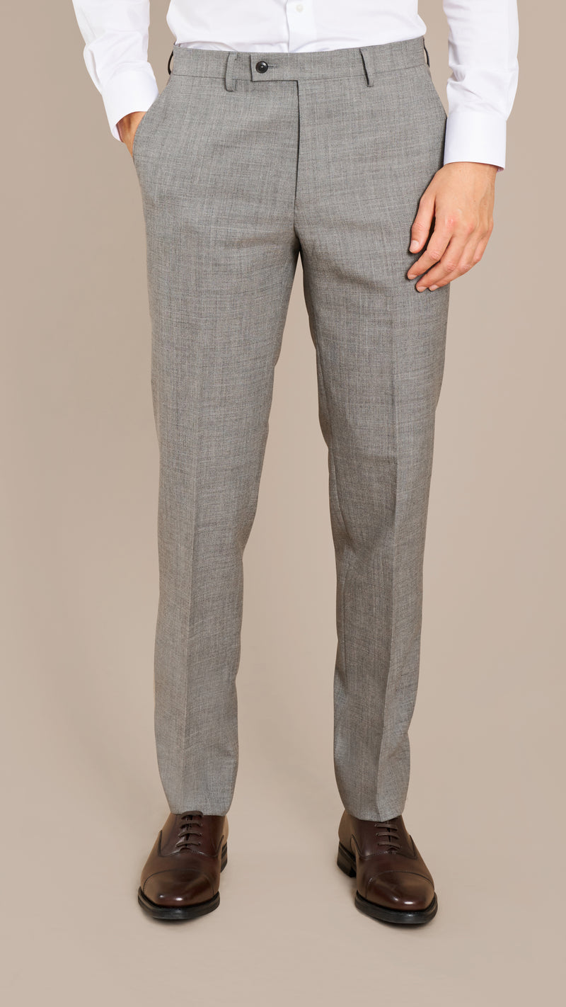Alfred Brown Mid Grey High Twist Wool Suit