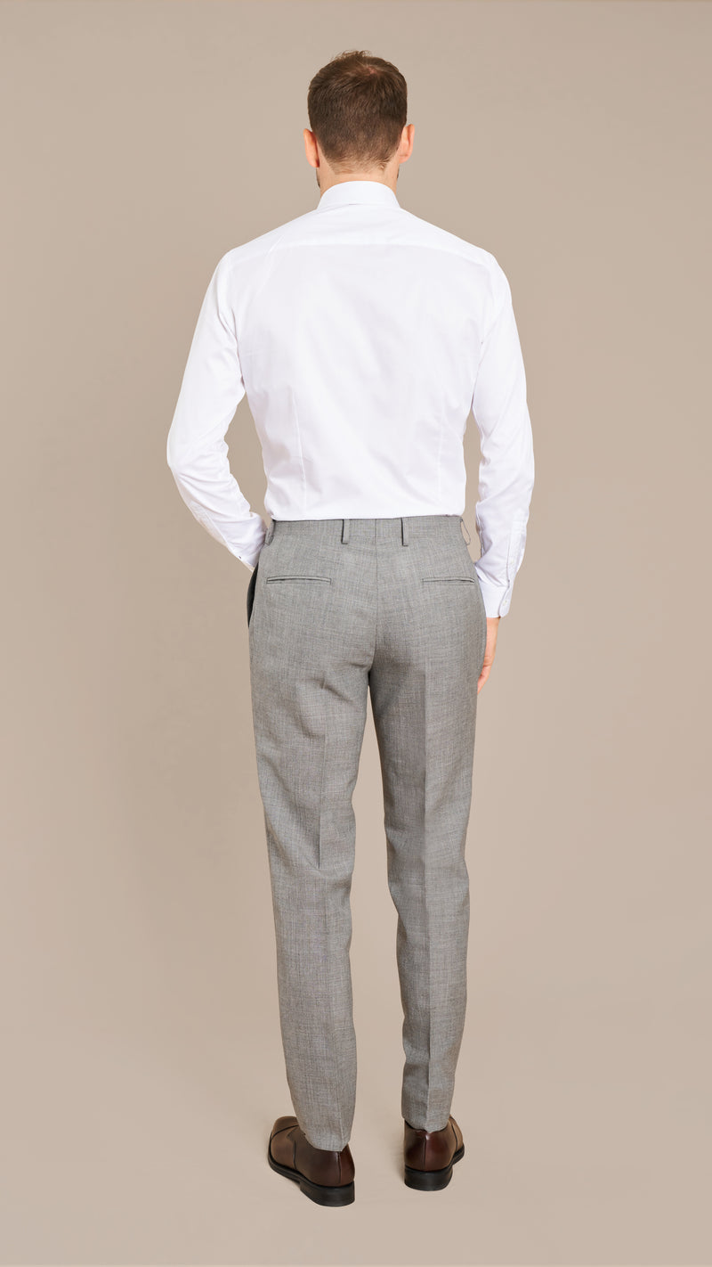 Alfred Brown Mid Grey High Twist Wool Suit