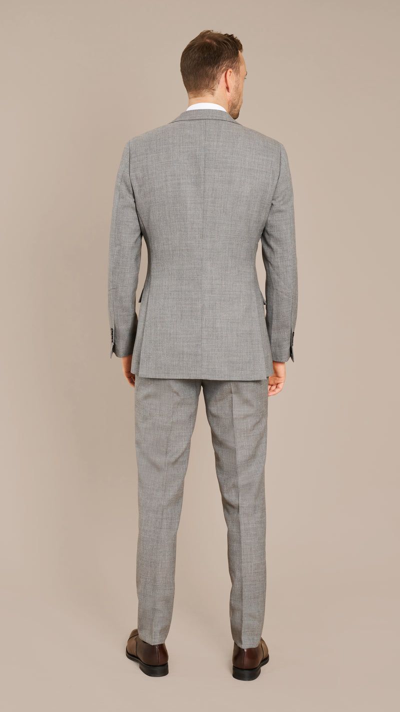 Alfred Brown Mid Grey High Twist Wool Suit