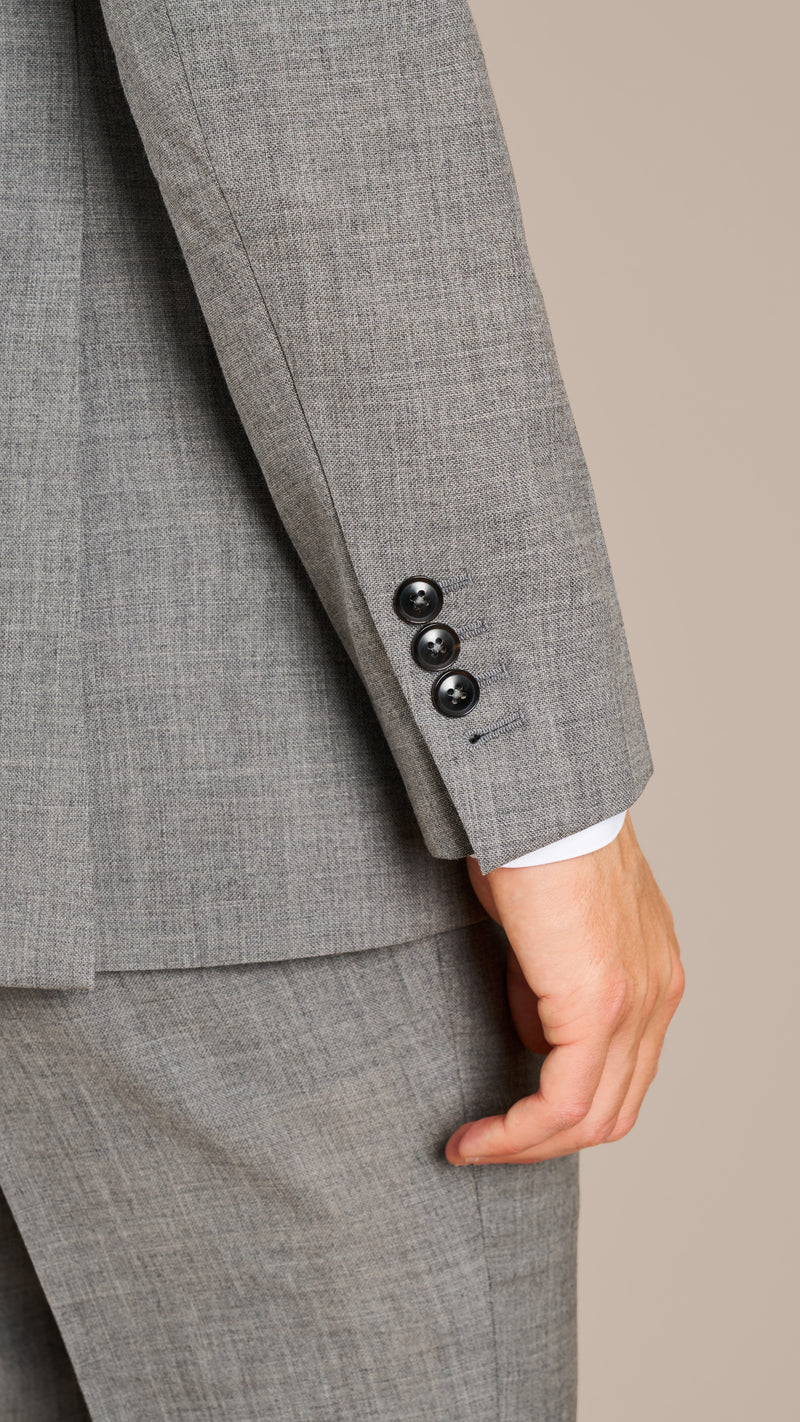 Alfred Brown Mid Grey High Twist Wool Suit