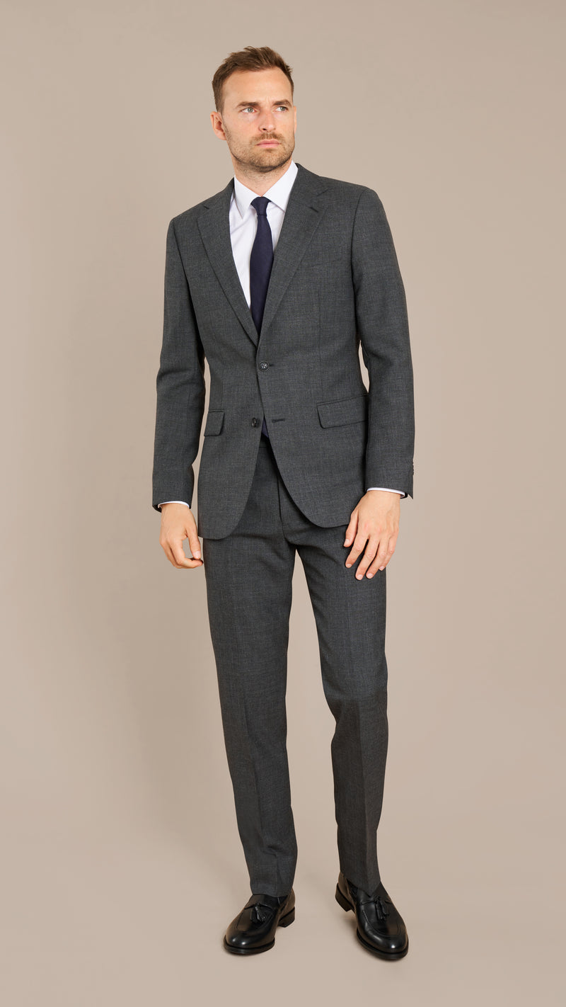 Alfred Brown Dark Grey High Twist Wool Suit