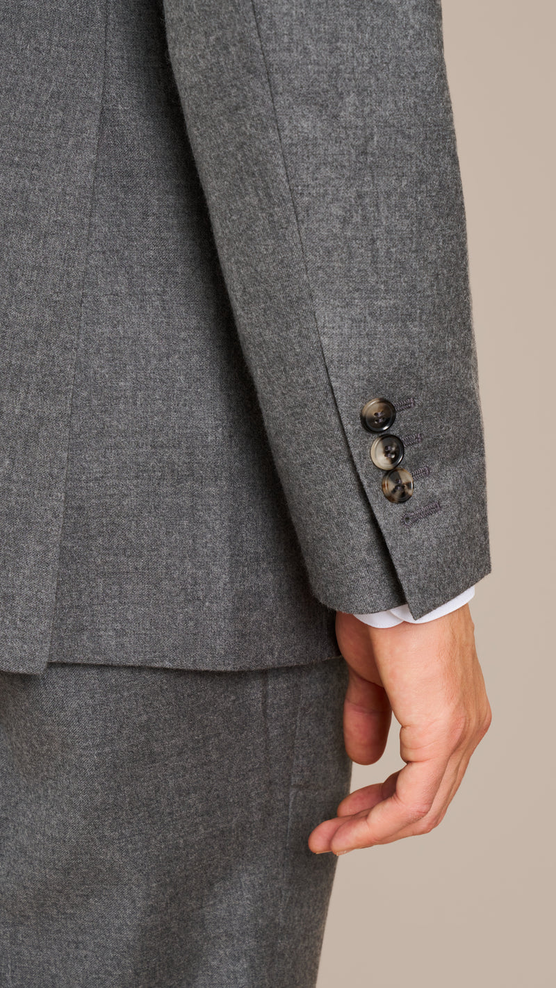 Alfred Brown Mid Grey Flannel Suit