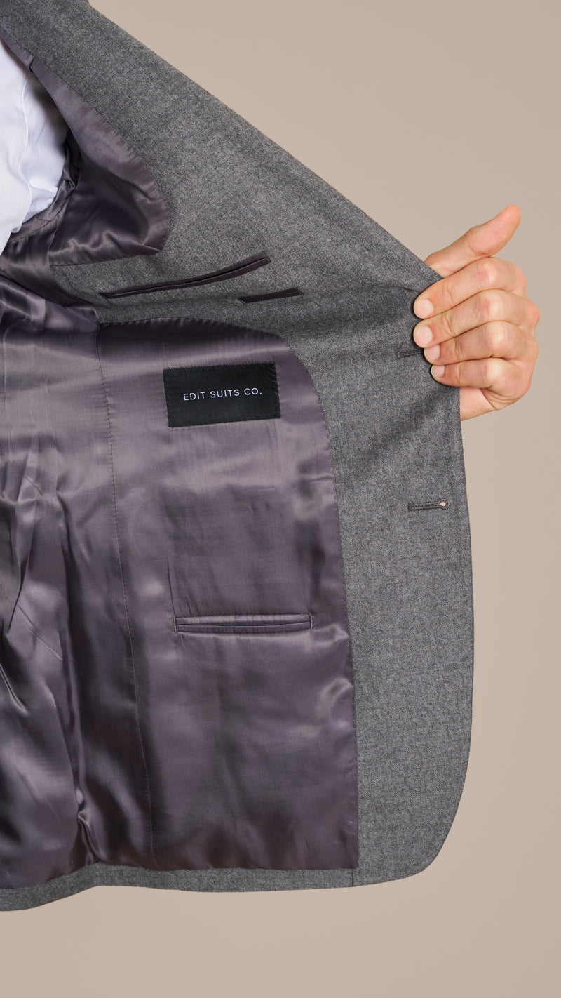 Alfred Brown Mid Grey Flannel Suit
