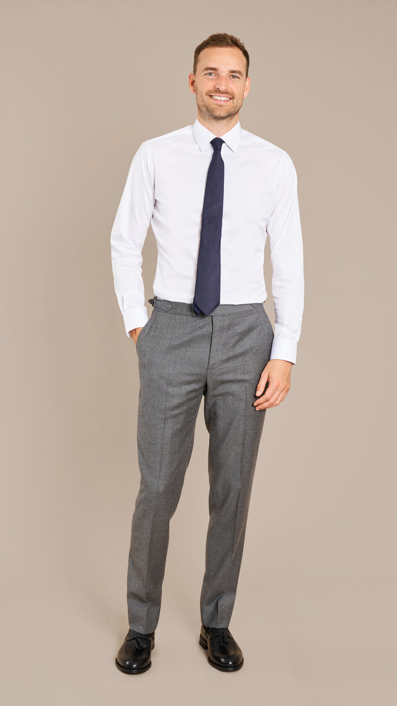 Alfred Brown Mid Grey Flannel Suit