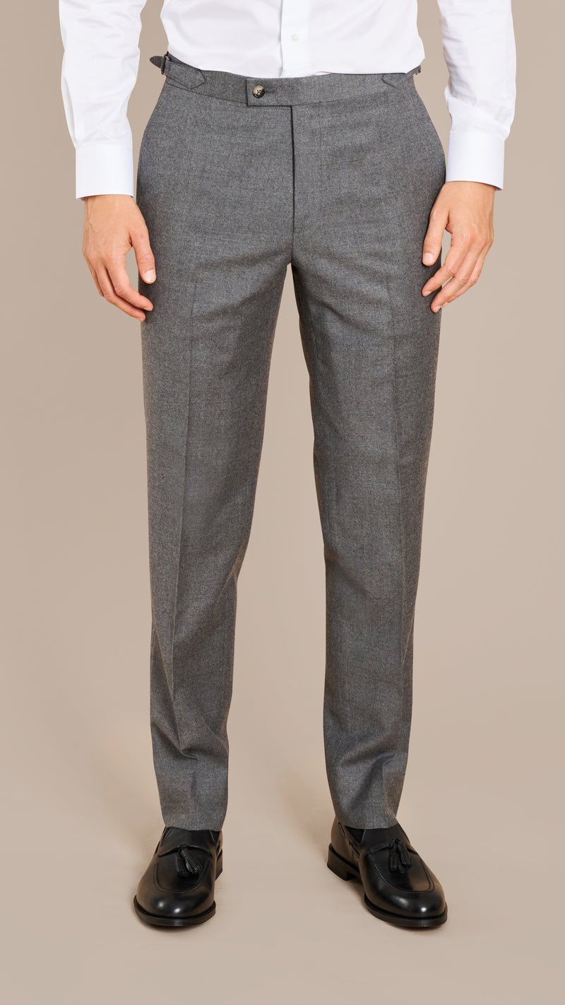 Alfred Brown Mid Grey Flannel Suit