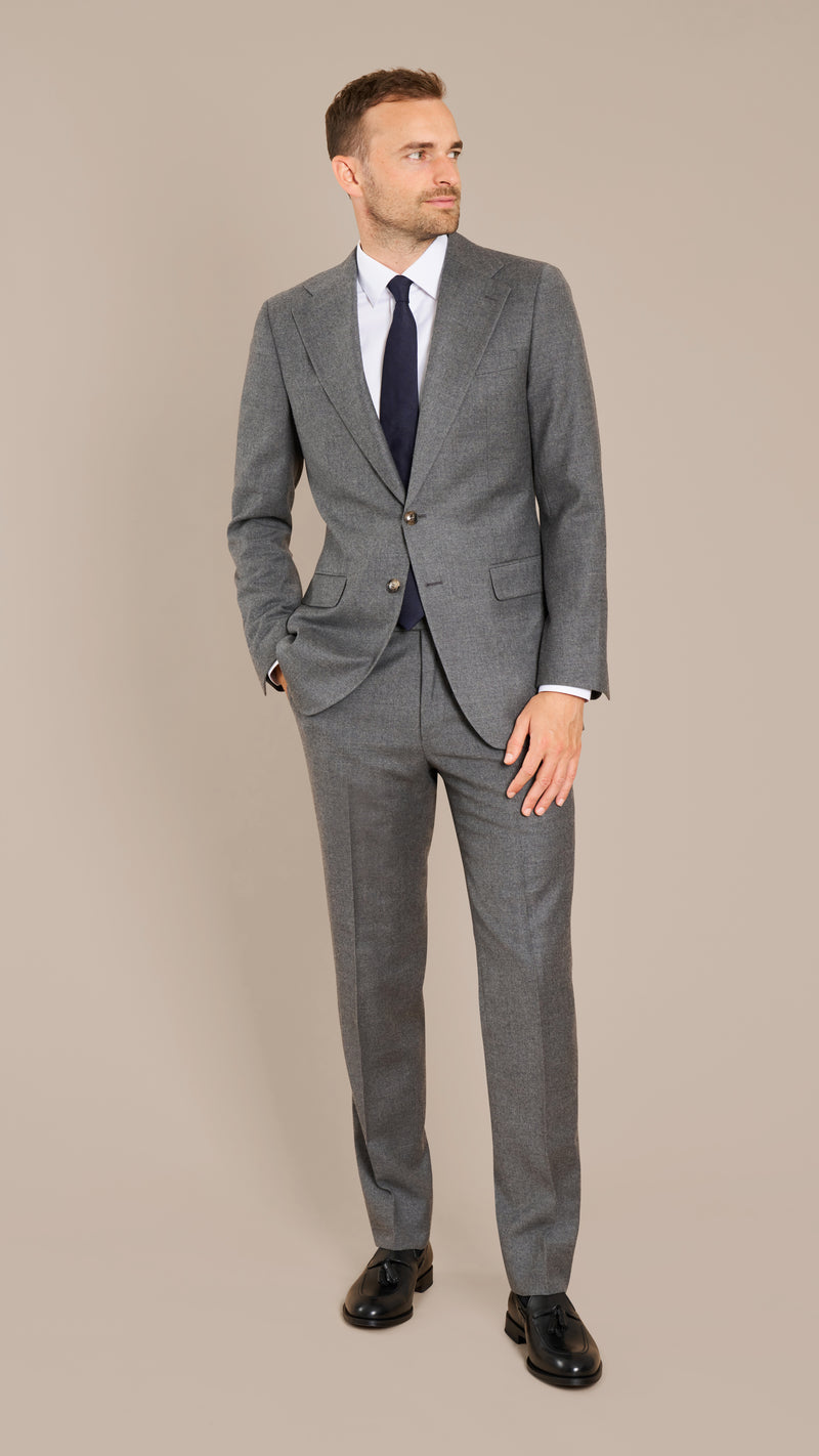 Alfred Brown Mid Grey Flannel Suit