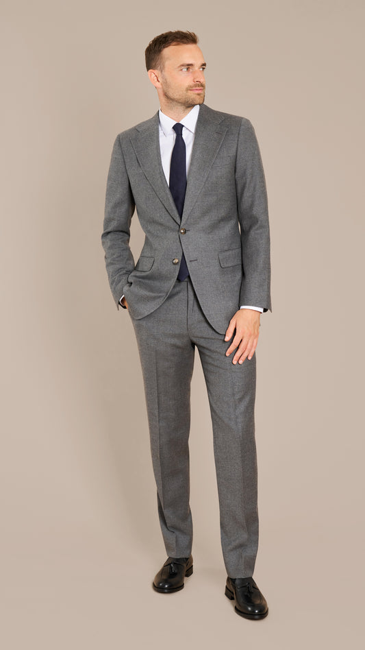 Alfred Brown Mid Grey Flannel Suit