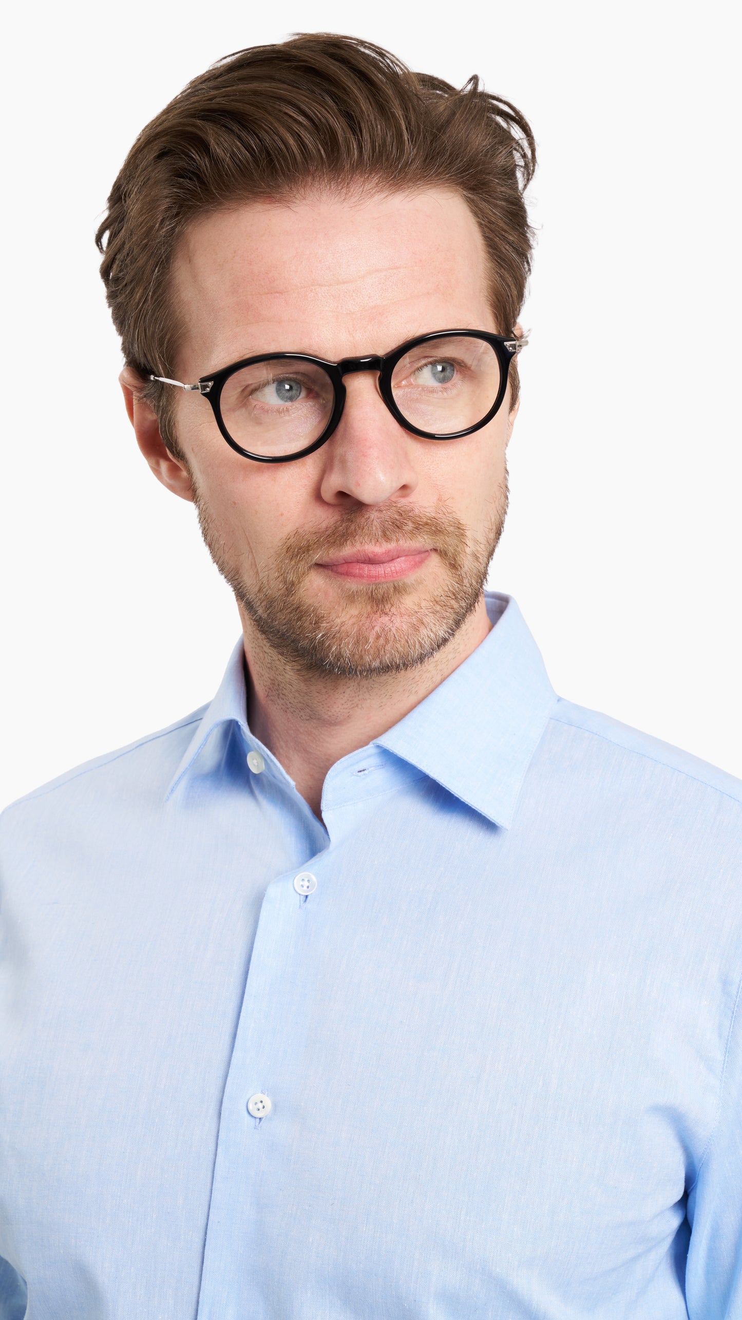 Light Blue Linen Custom Shirt - Shirt