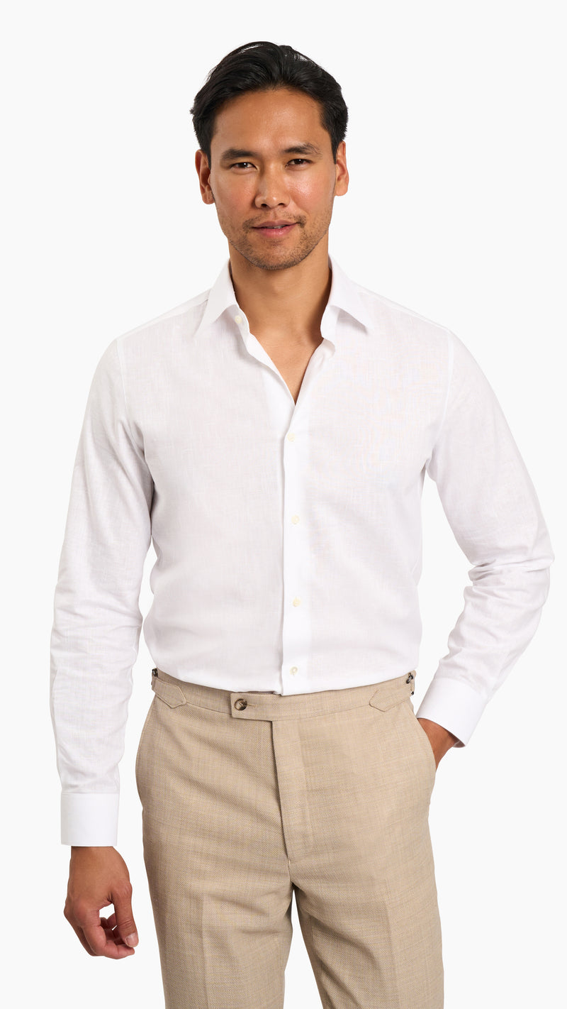 White Linen Custom Shirt - Shirt