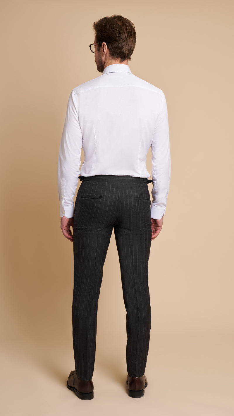 Charcoal Chalk Stripe Hardy Amies Suit