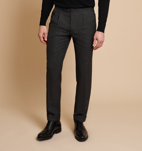 Holland & Sherry Charcoal High Twist Trousers