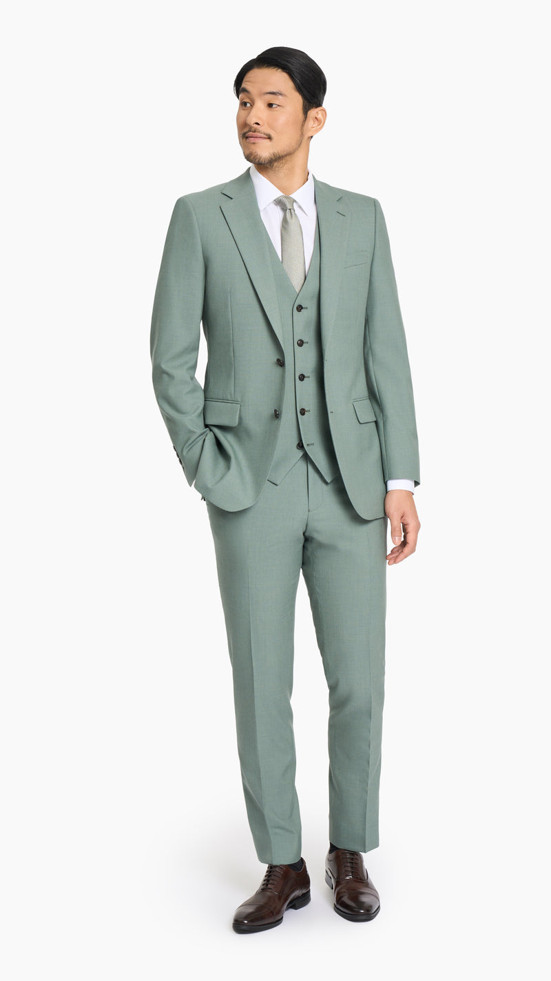 Holland & Sherry Sage Green Hopsack Waistcoat