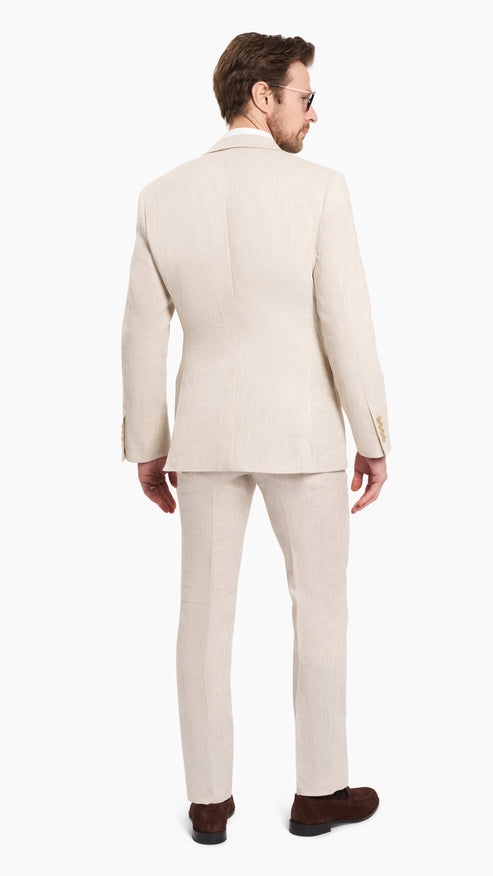 Natural Cream Linen Jacket - Suit