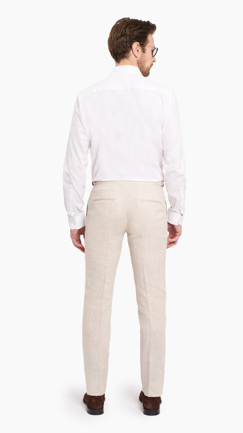 Natural Cream Linen Suit - Suit