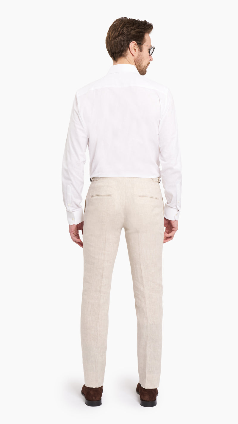 Natural Cream Linen Suit - Suit