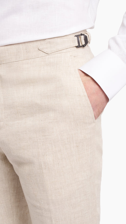 Natural Cream Linen Suit - Suit