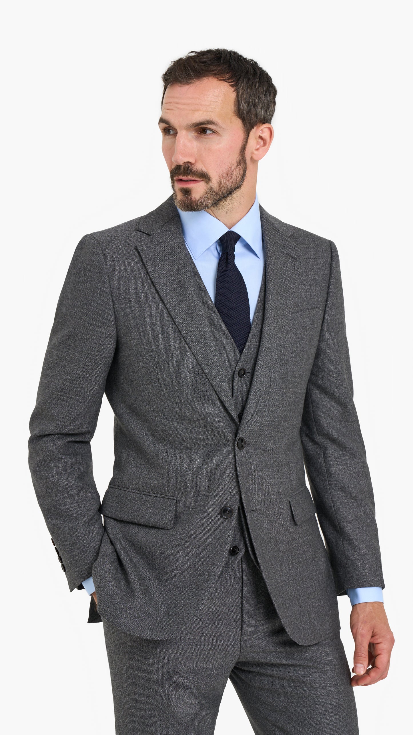 Holland & Sherry Grey Plain Custom Suit