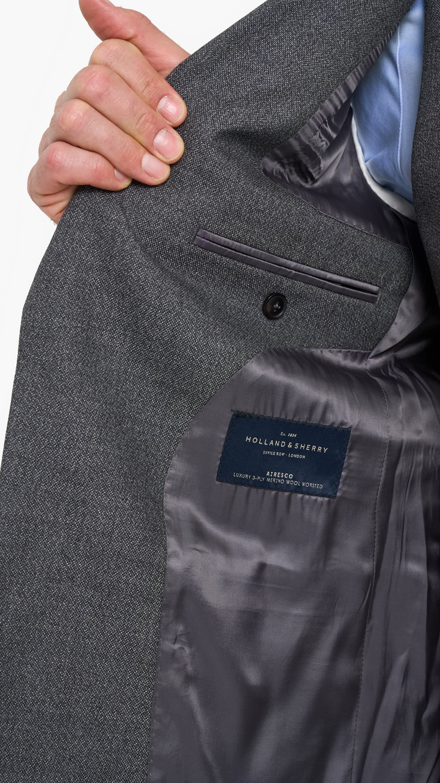 Holland & Sherry Grey Plain Custom Suit