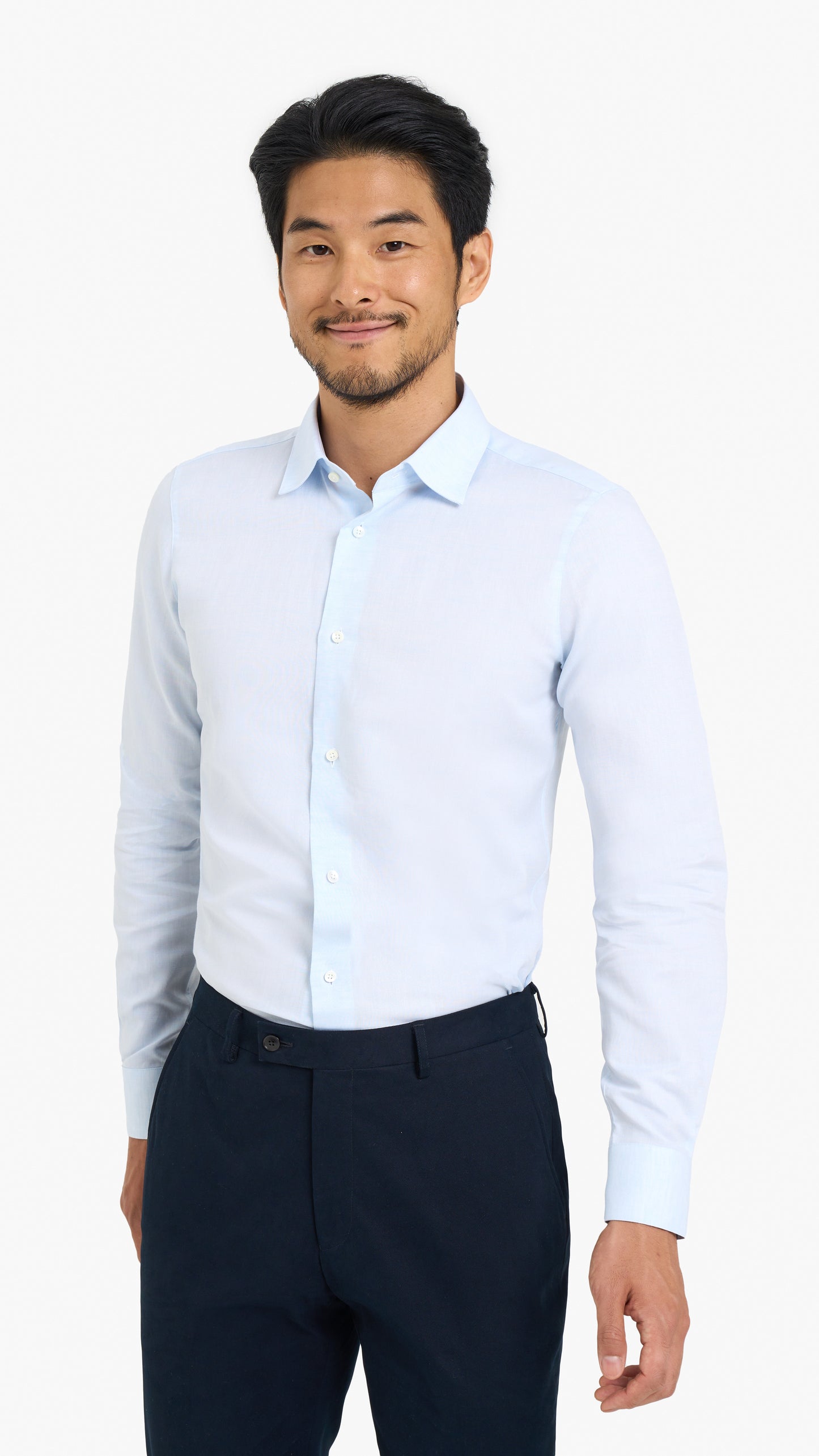 Baby Blue Linen Blend Custom Shirt
