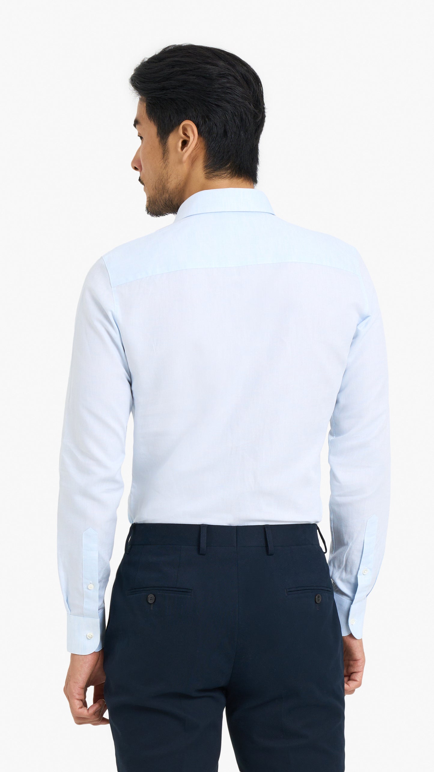 Baby Blue Linen Blend Custom Shirt