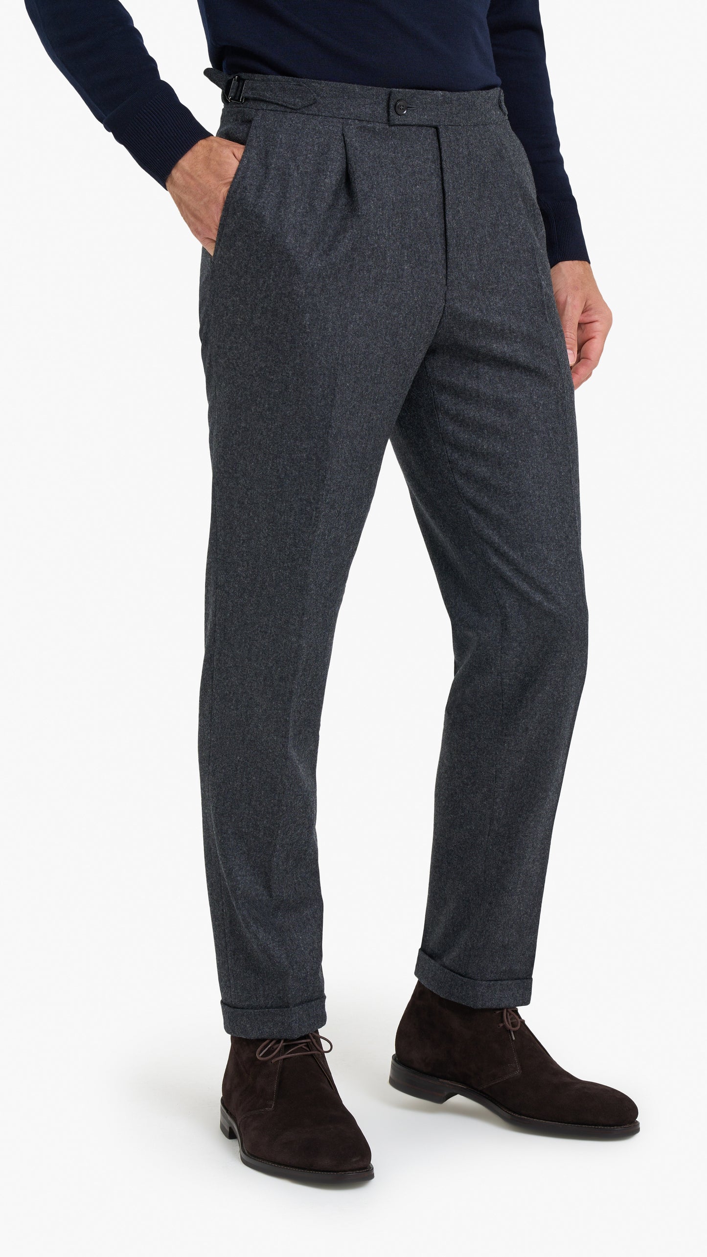 Dark Grey Flannel Custom Trouser