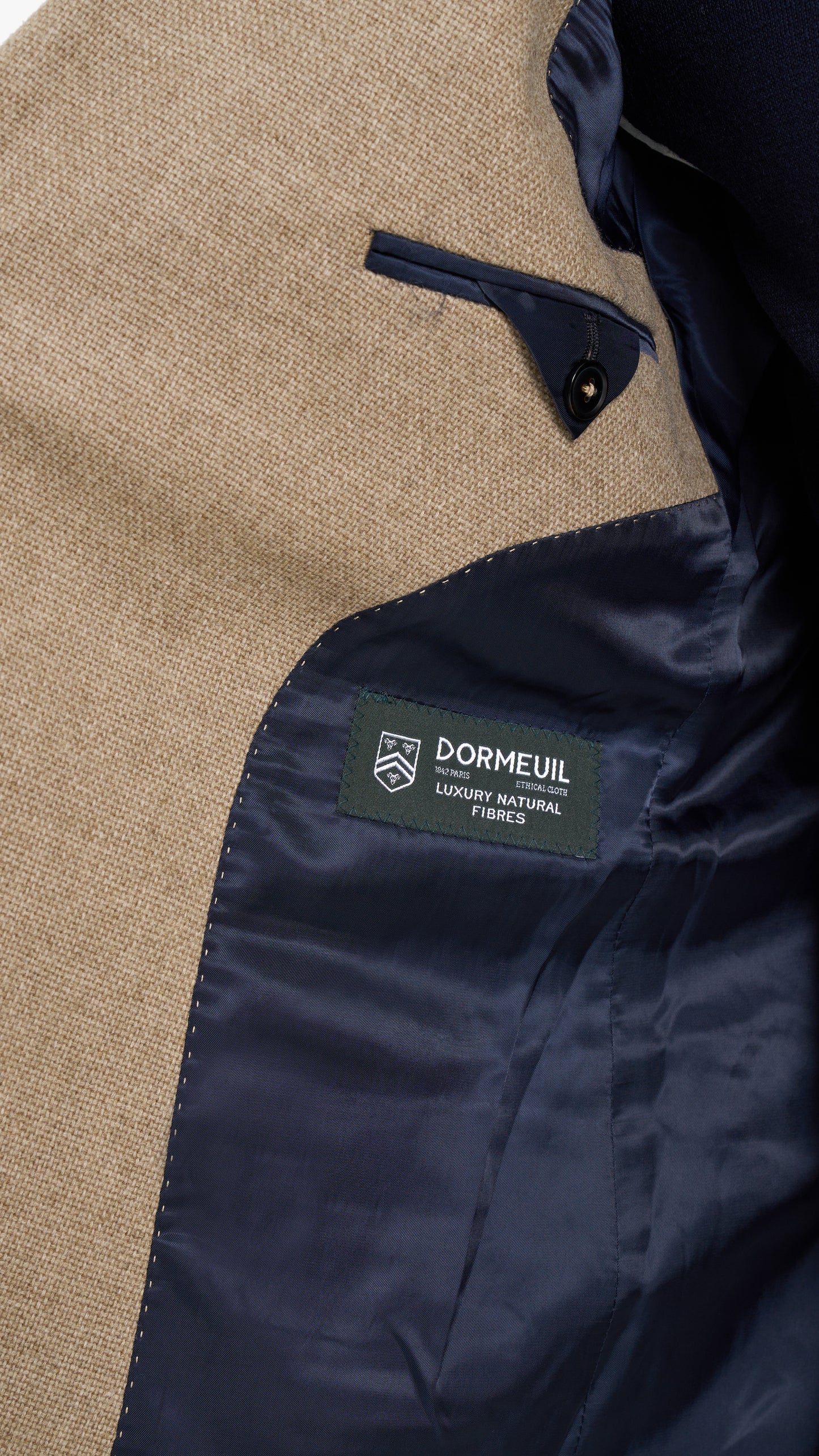 Dormeuil Beige Cashmere Blend Plain Custom Jacket