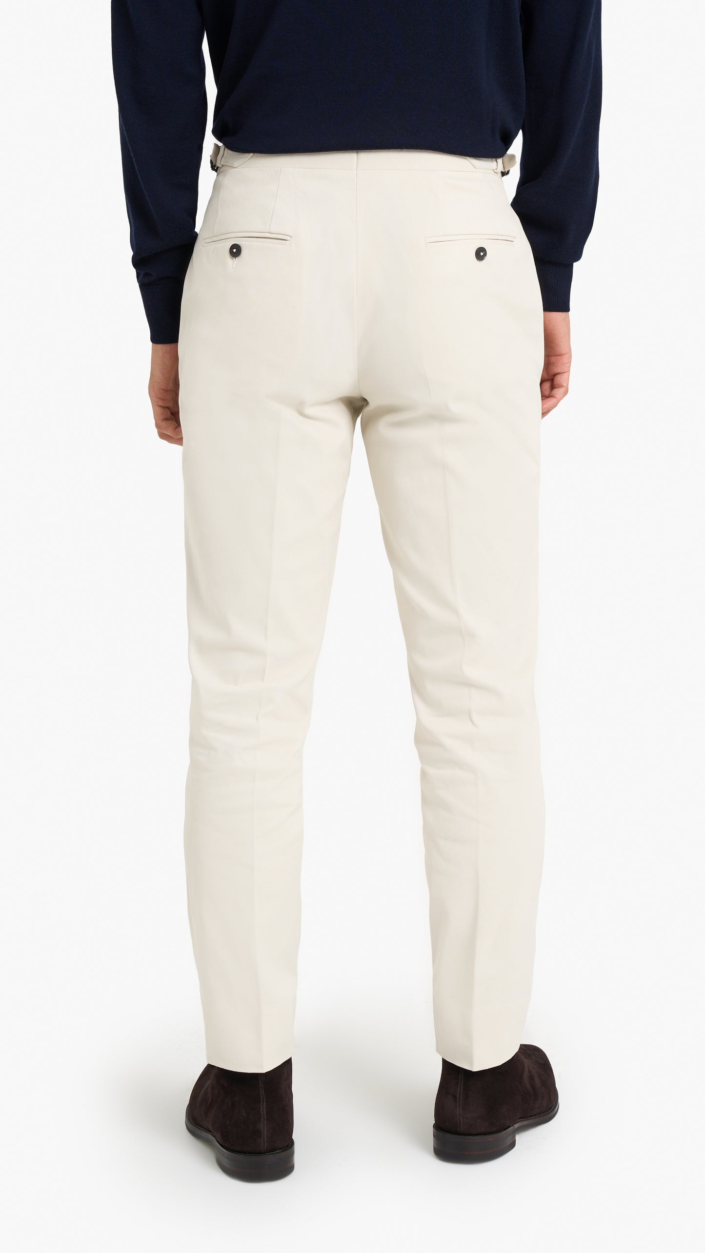 Loro Piana Cream Cotton Plain Custom Trouser