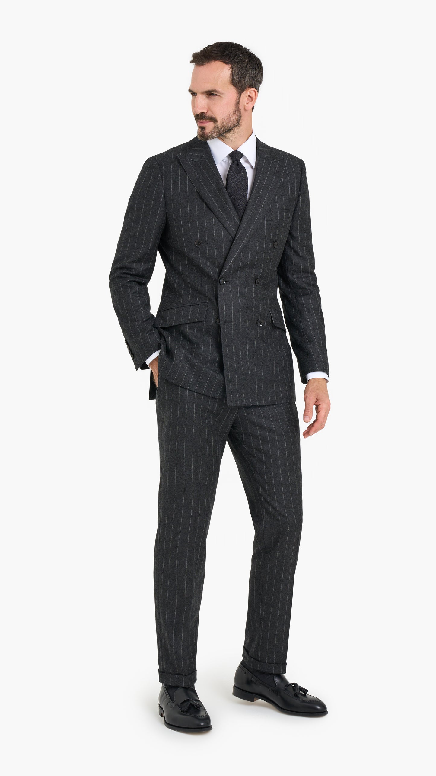 Loro Piana Grey Stripe Custom Suit