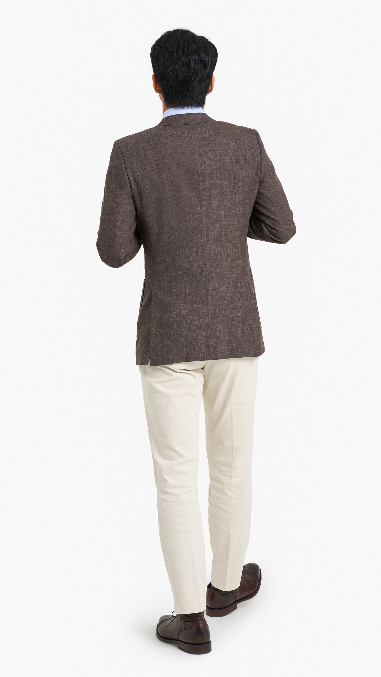 Loro Piana Brown Silk Linen Custom Jacket