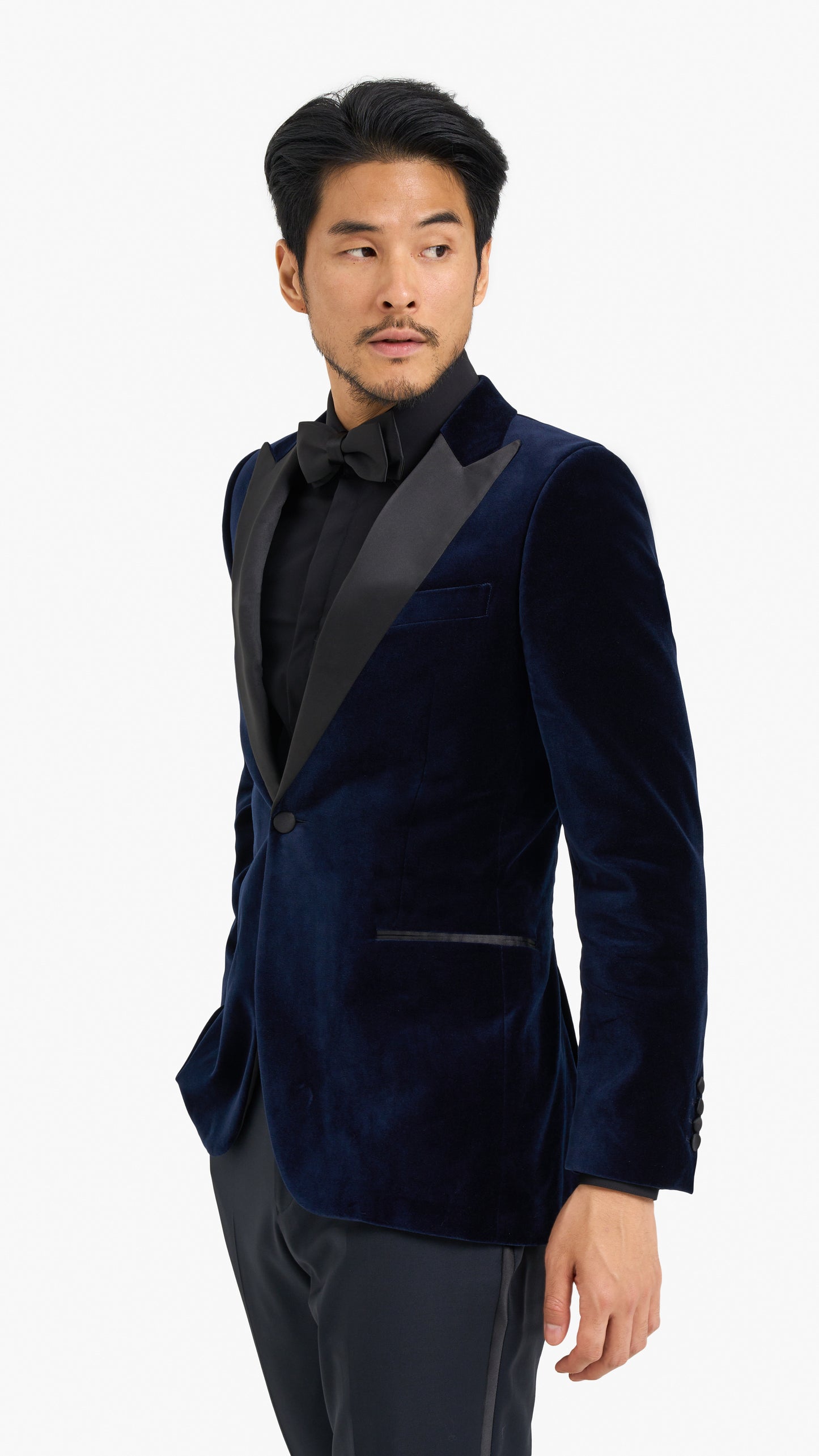 Dark Blue Velvet Custom Jacket